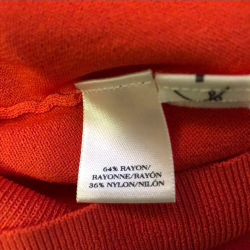 Ann Taylor Cardigan Womens S Stretch Button Front Orange Red Career Casual - Picture 11 of 12